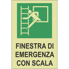 Adesivo fotoluminescente - finestra con scala di emergenza